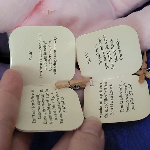 VTG Charity Bear Co. "Faith" & "Hope" Teddy Bears  (pair) for ♀️ Cancer Research - Picture 8 of 17